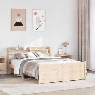 vidaXL Estructura De Cama Con Cabecero Madera Maciza Pino 160x200 Cm Vidaxl