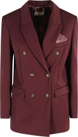 Elisabetta Franchi Structured Double-Breasted Blazer With Peaked Lapel