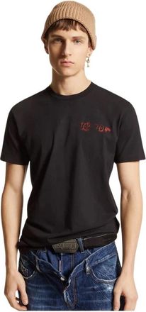 Dsquared2 T-shirt met korte mouwen - Heren - T-shirts - Zwart - XL - Katoen - Tops