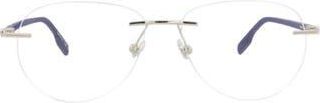 Montblanc 56mm Rimless Square Optical Glasses in Silver Blue Transparent at Nordstrom Rack