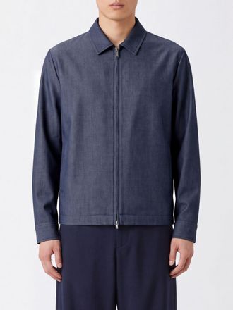 Pantaloni Torino Giacca a camicia in misto cotone e lana vergine con chiusura a zip