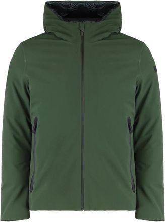 Roberto Ricci Design Technische Jas van Stof met Capuchon - Heren - Gewatteerde jassen - Groen - M - Leer - Jassen