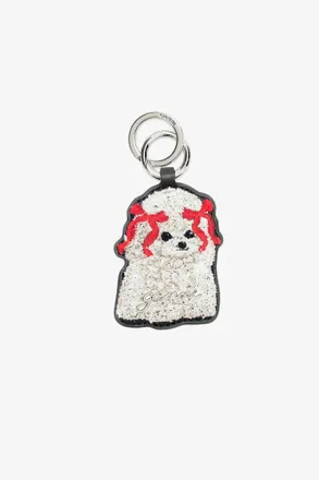 Ganni Black Joy Dog Bow Keyring