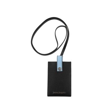 Palm Angels Handytasche Herren Leder Schwarz/Mehrfarbig