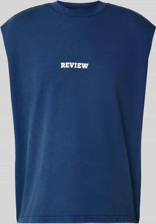 Review Tanktop mit Label-Print in Dunkelblau, Gr&ouml;&szlig;e XS