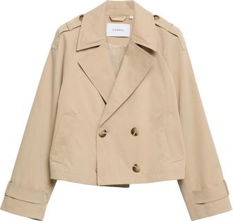 Comma Cropped Trench-jas - Dames - Trenchcoats - Beige - L - Jassen