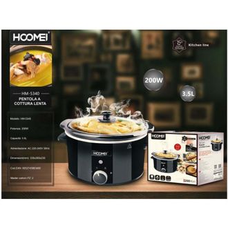 Trade Shop Trade Shop - Pentola Elettrica Ovale Cottura Lenta 3,5lt Acciaio Ceramica Antiaderente 200w