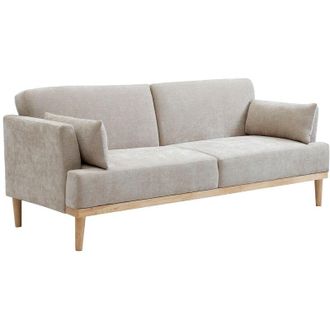 Vente-Unique Divano letto 3 posti clic-clac in tessuto beige - AMBRILO