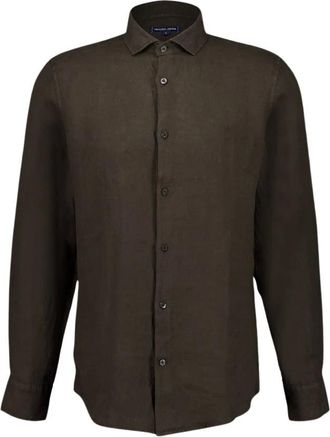 Frescobol Carioca Casual Shirts, male, Brown, 2XL, Antonio Linen Shirt