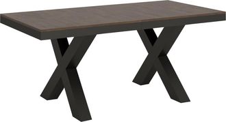 Itamoby Mesa extensible 90x180/284 cm efecto madera nogal, hierro