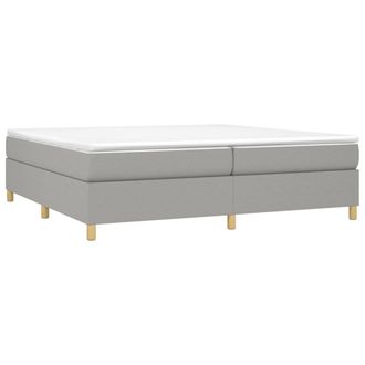 vidaXL Vidaxl - Cama Box Spring Con Colch&oacute;n Tela Gris Claro 200x200 Cm