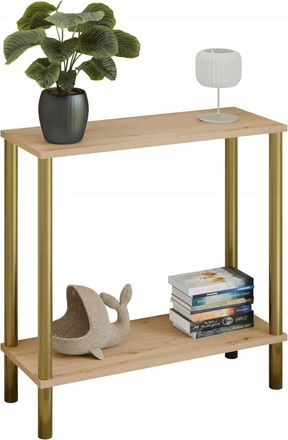 OEM Consola Moderna Con Estante De 80x30x80 Cm, Metal Dorado, Para El Recibidor