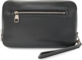 Louis Vuitton Ardoise Black Taiga Leather Clutch Bag (Pre-Owned)