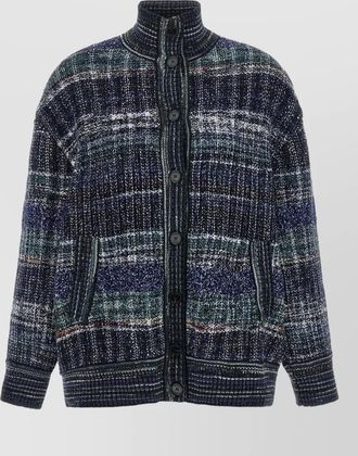 Missoni wool blend checked oversized maxi cardigan