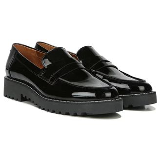 Franco Sarto Womens Franco Sarto Cassandra H2823S4002 Black Patent Leather Loafers VER1098