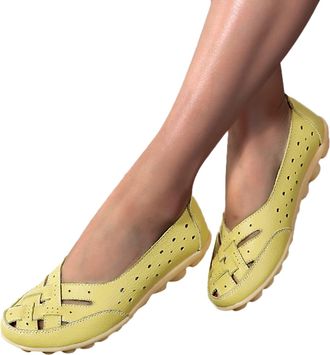 Generic 2026 Slip On Women Comfort Walking Flat Loafers Casual Shoes Driving Loafers Walking Shoes for Women (Green, 6.5)