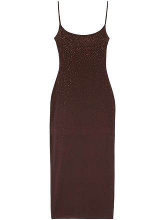 MC2 Saint Barth Bodycon Midi Dress with Strass Gradient Embellishments