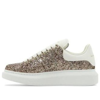 Alexander McQueen (WMNS) Alexander McQueen Larry Oversized Shoes Gold Glitter White 736296W4VJ12228