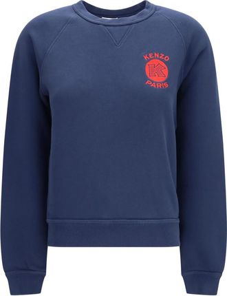 Kenzo Blue Embroidered Crew Neck Sweatshirt
