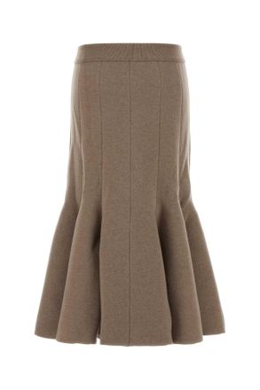 Bottega Veneta Womens Cappuccino Cashmere Blend Skirt Beige Exterior: Nylon Gonne