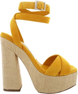 Jimmy Choo London Gaia 140 Raffia Platform Sandals, Brand Size 39.5 ( US Size 9.5 )