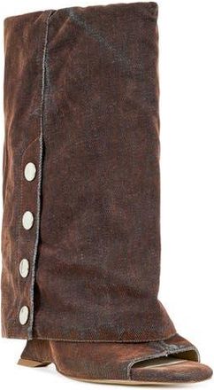 Azalea Wang Metallic Open Toe Boot in Orange at Nordstrom Rack, Size 7.5