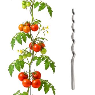 Relaxdays Relaxdays Varilla Espiral Para Tomates, Set De 20, 150 Cm, &Oslash;5 Mm, Acero Galvanizado, Soporte, Plateado