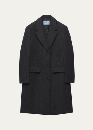 Prada Notch Lapel Wool Coat