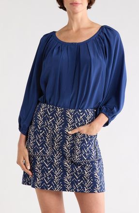 Diane Von F&uuml;rstenberg Eden Silk Top in Classic Navy at Nordstrom Rack, Size Xx-Small