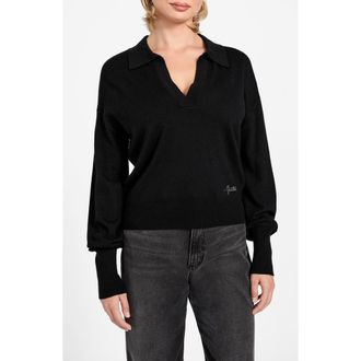 Guess Miranda Polo Sweater in Jblack-Black at Nordstrom, Size X-Small