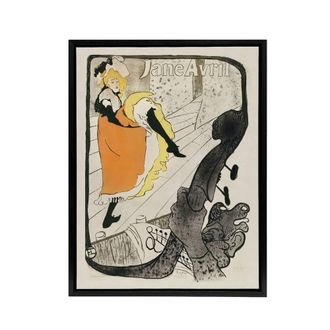 Artery8 Jane Avril Can Can Dancer Framed Canvas Wall Art Print Toulouse Lautrec | Size: W24 x H32