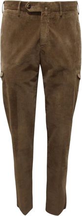 PT01 Pg 81 Fluwelen Cargobroek - Heren - Slim Fit Broeken - Groen - M - Katoen - Broeken
