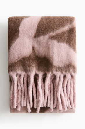 H&M Gemustertes Plaid aus Wollmix - Beige