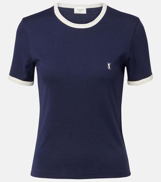 Saint Laurent Ribbed-knit cotton jersey T-shirt
