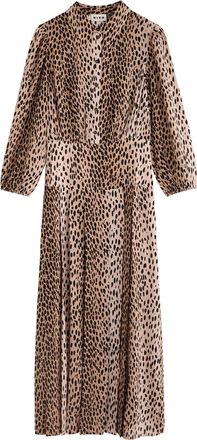 Rixo Rixo Izzy Leopard-print Woven Midi Shirt Dress - Beige - 18 (UK18 /xxl)