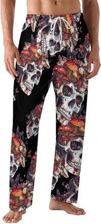 Generic Mushroom Collector Skull Mens Pajama Pant Sleepwear Lounge Pj Bottoms Nightwear for House L