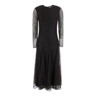 Twinset Vestido de manga larga con cuello en V - Dresses - Mujer - Negro - XL