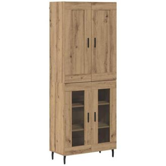 vidaXL Aparador Alto 2 Pcs Roble Artesanal Madera De Ingenier&iacute;a Vidaxl