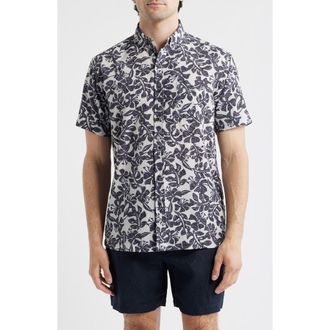 Kahala Tide Pool Short Sleeve Button-Up Shirt in Light Grey at Nordstrom, Size Xx-Large