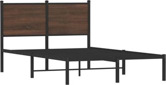 vidaXL Estructura de cama sin colchón metal marrón roble 120x200 cm Vidaxl