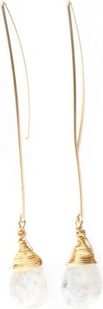 A Blonde and Her Bag Jill Long Wire Drop Earring in Moonstone