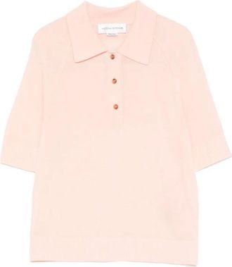 Victoria Beckham Lightweight Fine Guage Knitted Polo Top Clothing