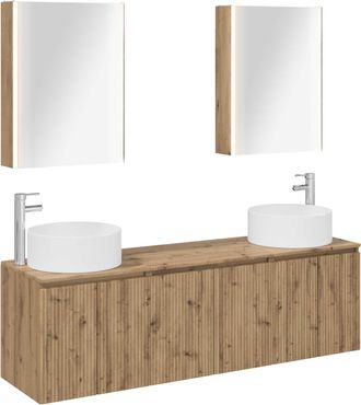 vidaXL Juego De Muebles De Ba&ntilde;o 5 Uds. Roble Artisan Vidaxl
