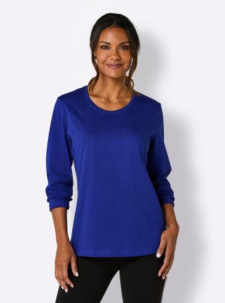 Feel Good T-Shirt FEEL GOOD Shirt, Damen, Gr. 36/38, blau (royalblau), 100% Baumwolle, unifarben, Shirts T-Shirt