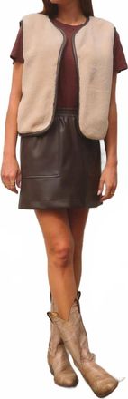 Stateside Faux Fur Vest In Brown
