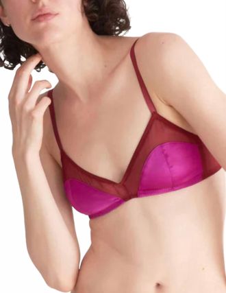 Araks Beatrice Silk Chiffon Bralette In Amaranth