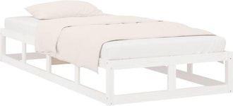 vidaXL Estructura de cama de madera maciza blanca 90x200 cm Vidaxl