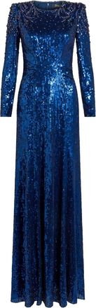 Jenny Packham Abito con paillettes - Blu