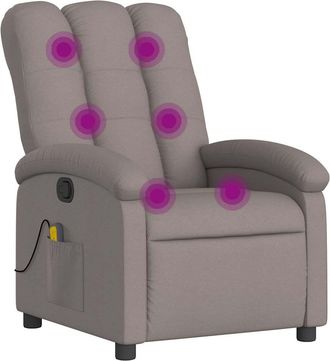 vidaXL Sill&oacute;n De Masaje Reclinable De Tela Gris Taup&eacute; Vidaxl