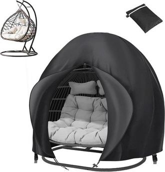 OEM Funda Para Silla Colgante Doble Tipo Huevo - Negra, 230 X 200 Cm, Impermeable Y Duradera